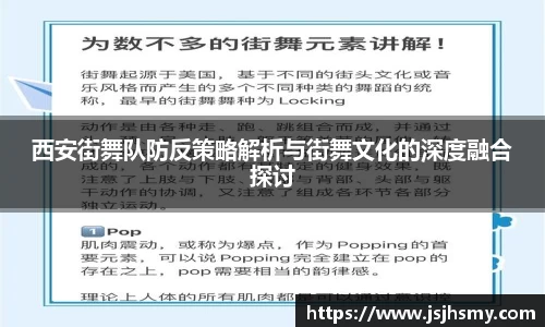 西安街舞队防反策略解析与街舞文化的深度融合探讨